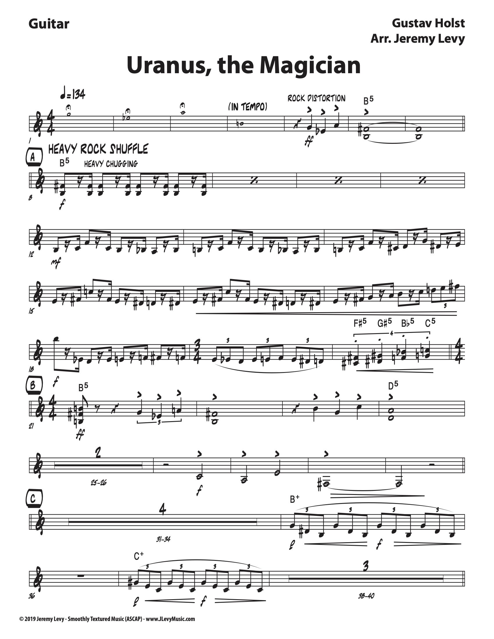 Uranus, the Magician - Sheet Music — Jeremy Levy - Composer
